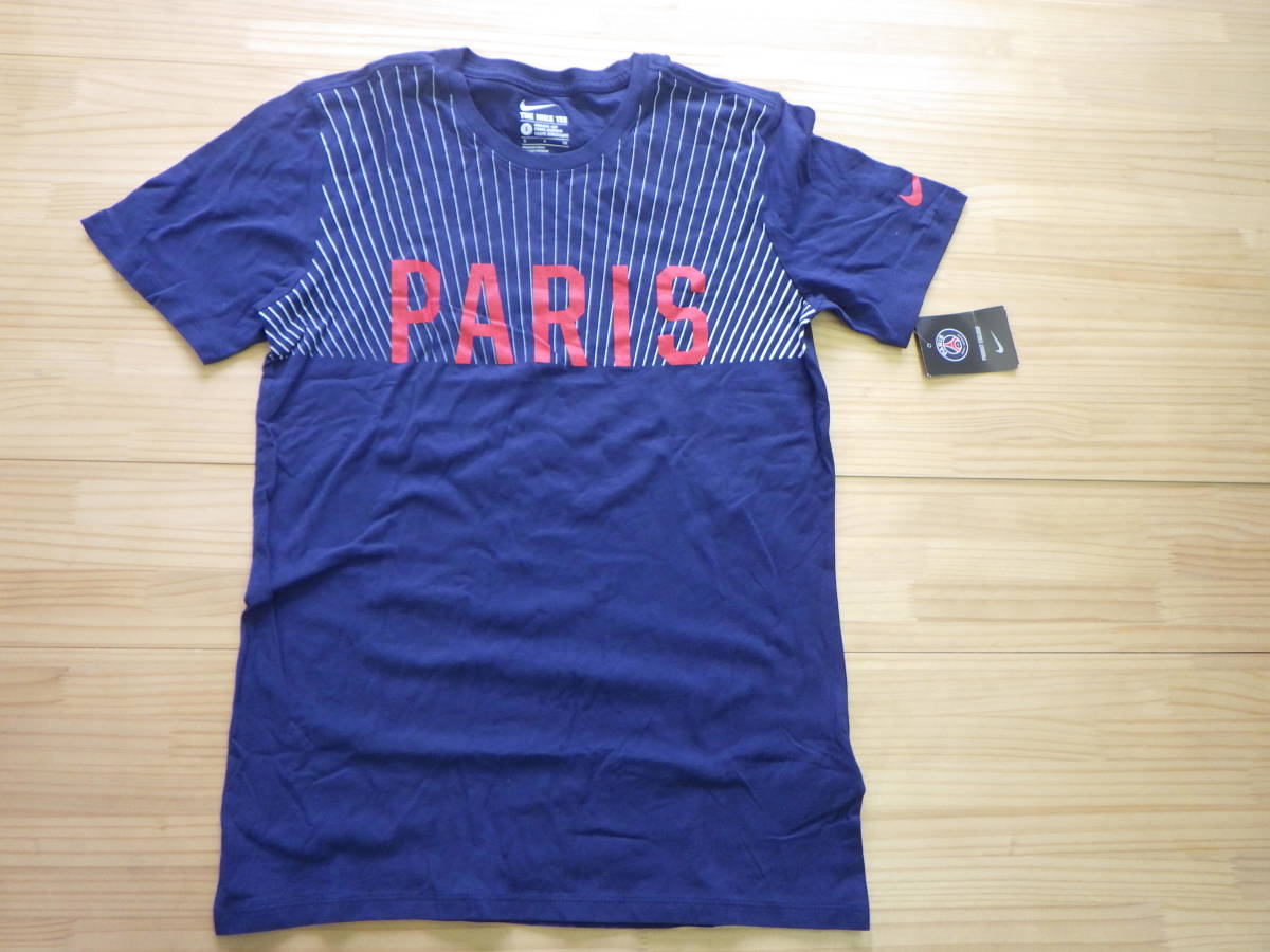 ナイキ パリサンジェルマン Tシャツ Sサイズ ネイビー ピンストライプ拍卖