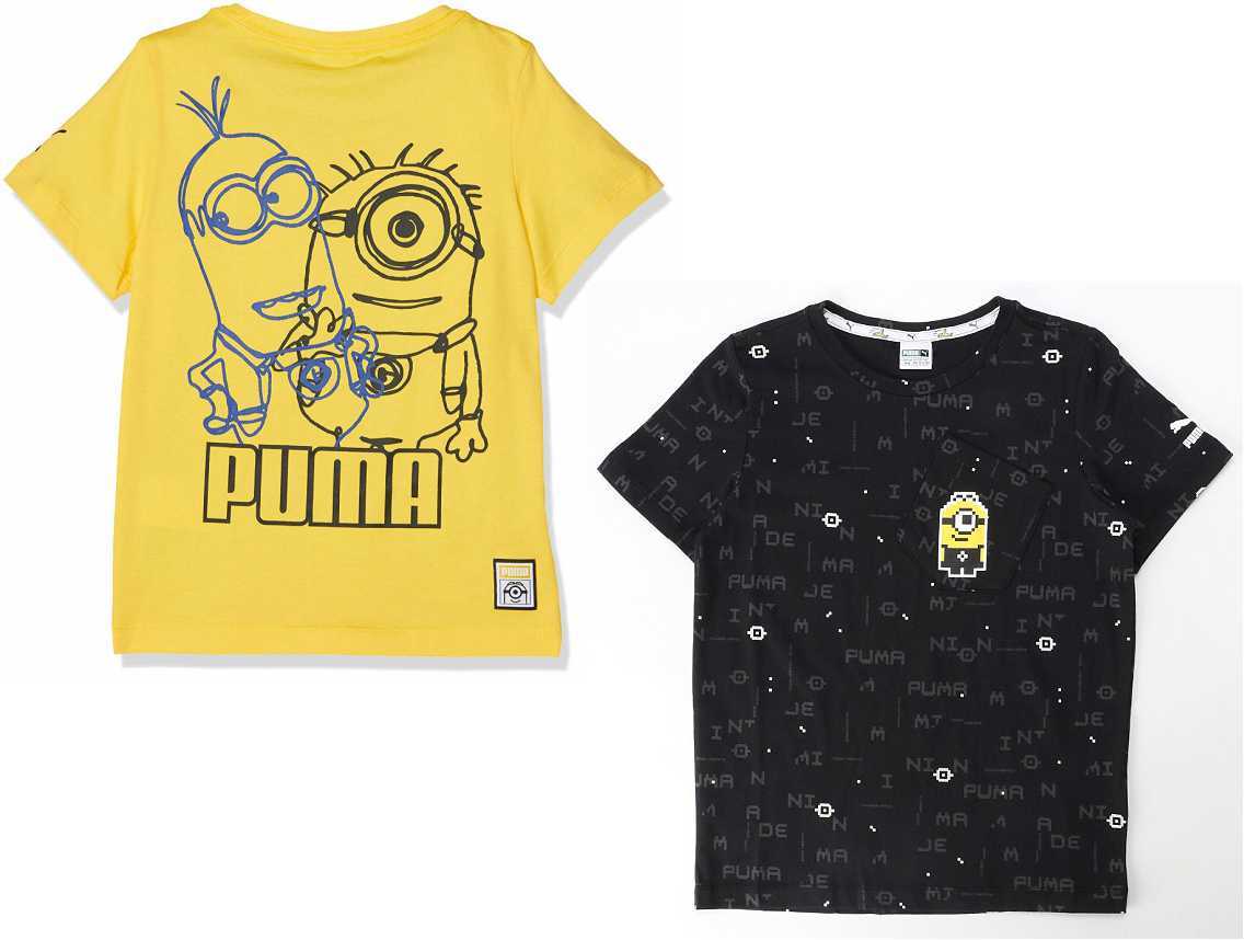 プーマ ミニオンズ コラボ キッズ 半袖Tシャツ 2枚セット 128 イエロー ブラック Minions 子供用 男女兼用 ジュニア拍卖
