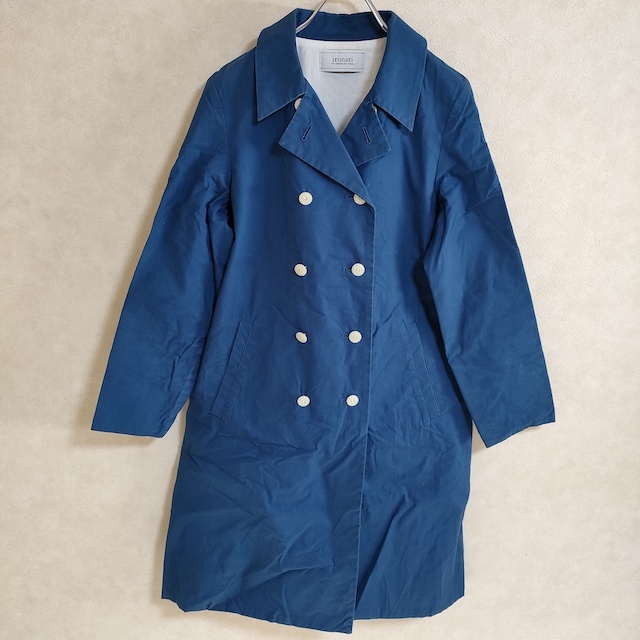 ironari サクラコート コットン サイズ1 ステンカラーコート ブルー イロナリ 4-0214M 232754拍卖