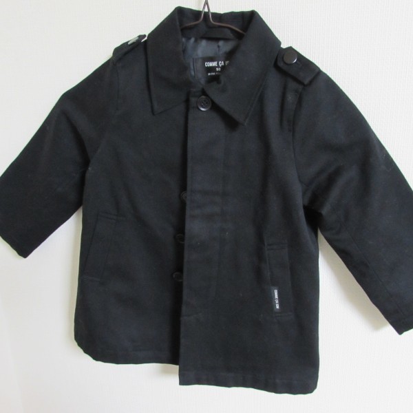 【中古】★送料無料★ 90cm コムサイズム COMME CA ISM コート 黒 90cm 入園式に拍卖