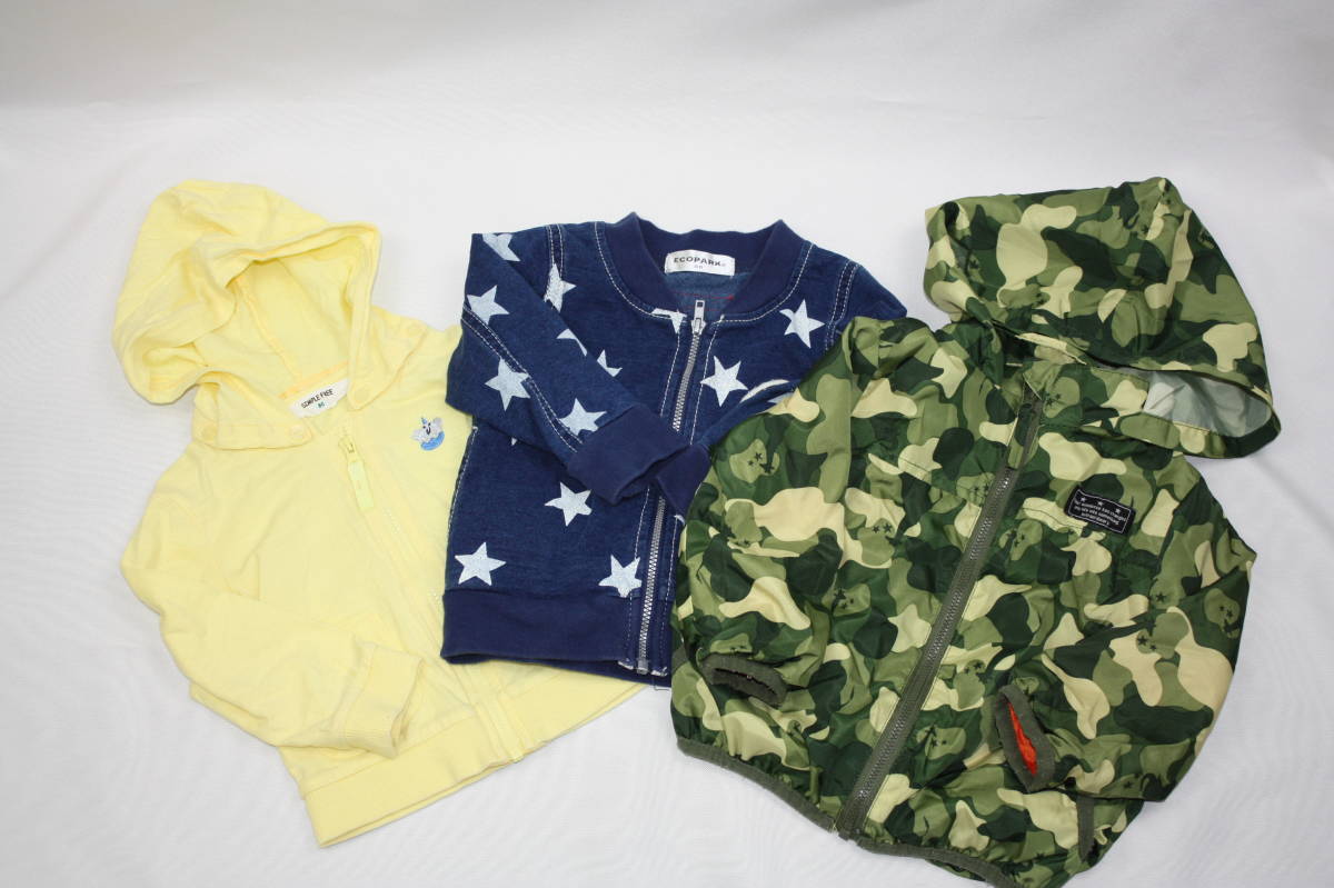 ECO PARK SIMPLE FREE KIDSRUS フロントファスナー ジャンパー ベビー3点 80サイズ拍卖