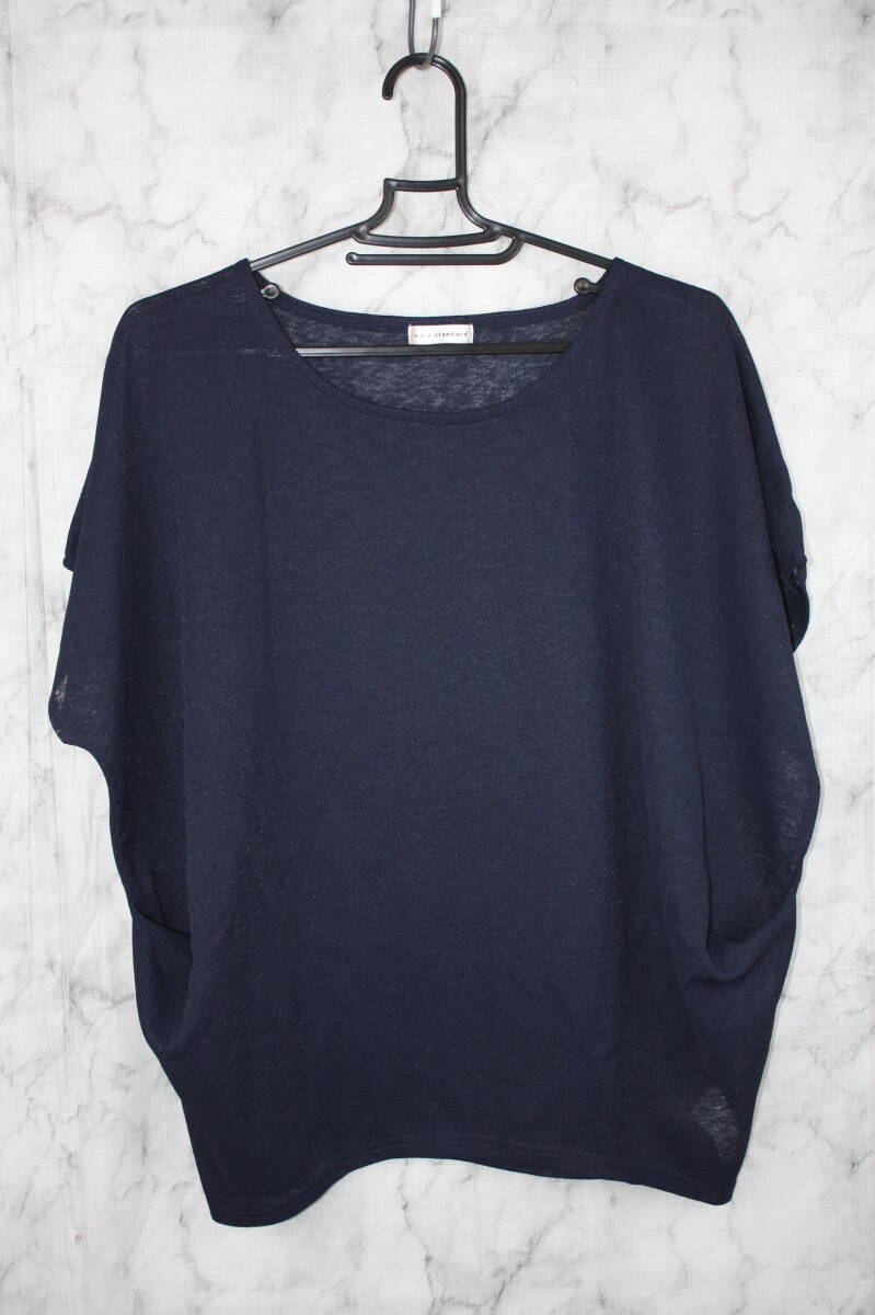 a.v.v standard アヴェヴェ ノースリーブトップス ブラウス ネイビー Lサイズ拍卖