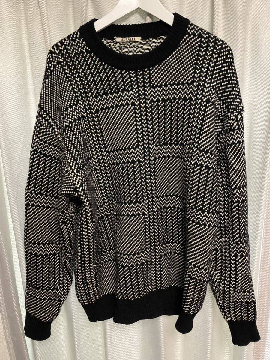 美品★AURALEE セーター ニット 総柄 オーラリー 4拍卖