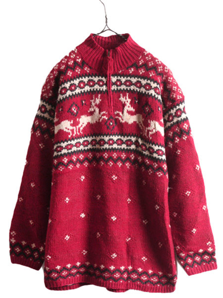 手編み 90s LAUREN ラルフローレン ノルディック ハンド ニット セーター レディース S / オールド ハイネック ラム ウール ハンドメイド拍卖