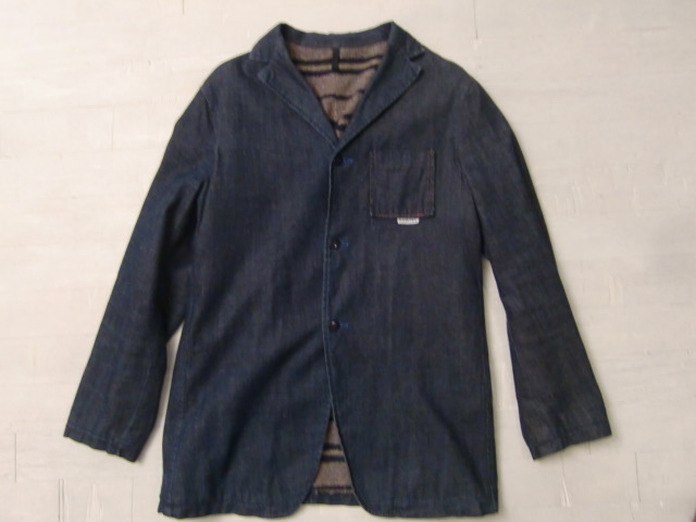 送料無料 ドイツ製 ケンペル kempel デニムコート カバーオール ワークブルゾン ワークコート デニムテーラード M ユーロワーク拍卖