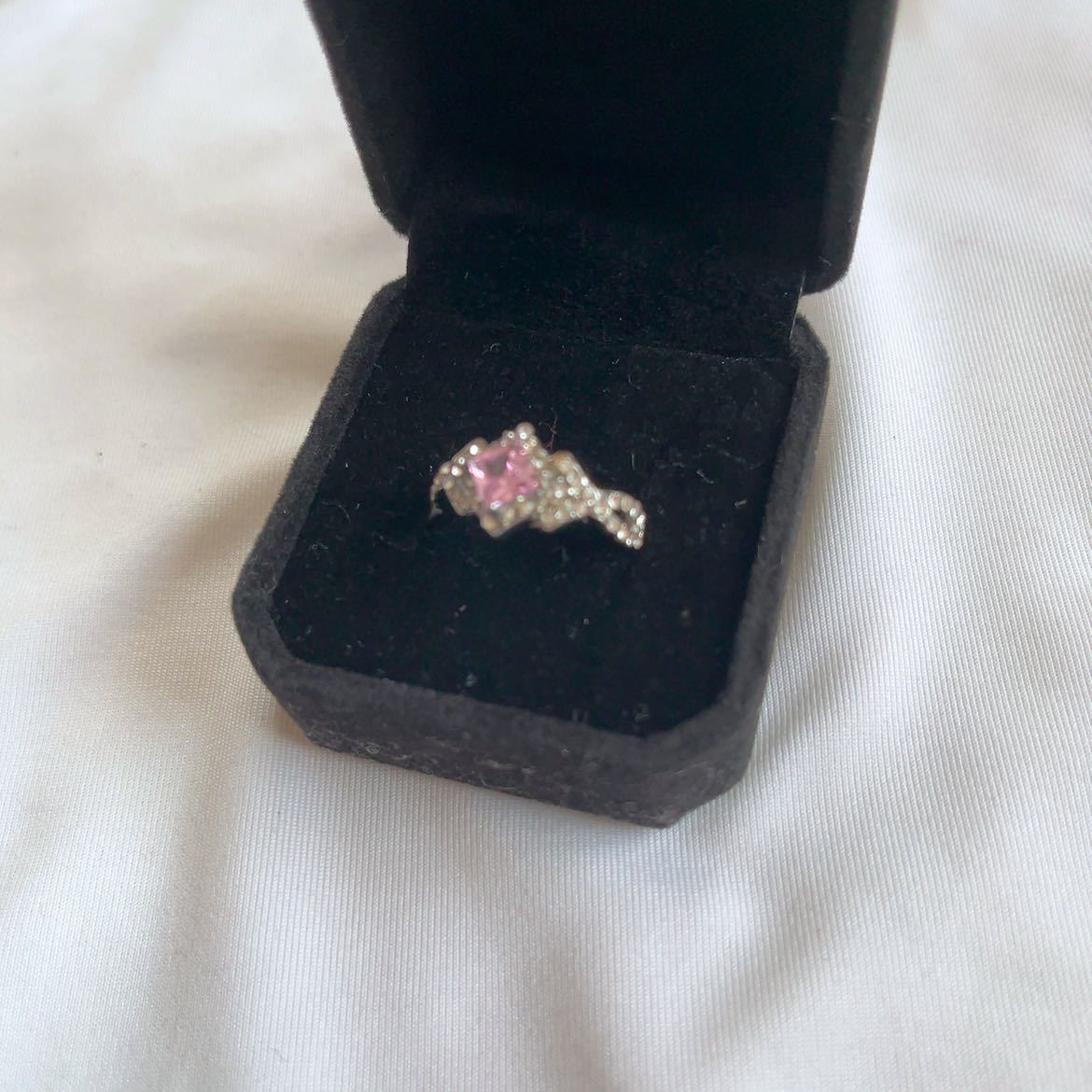 新品★ホワイト★ピンクストーン★ダイヤ柄★リング★指輪★10号指輪 リング リングアクセサリー 拍卖