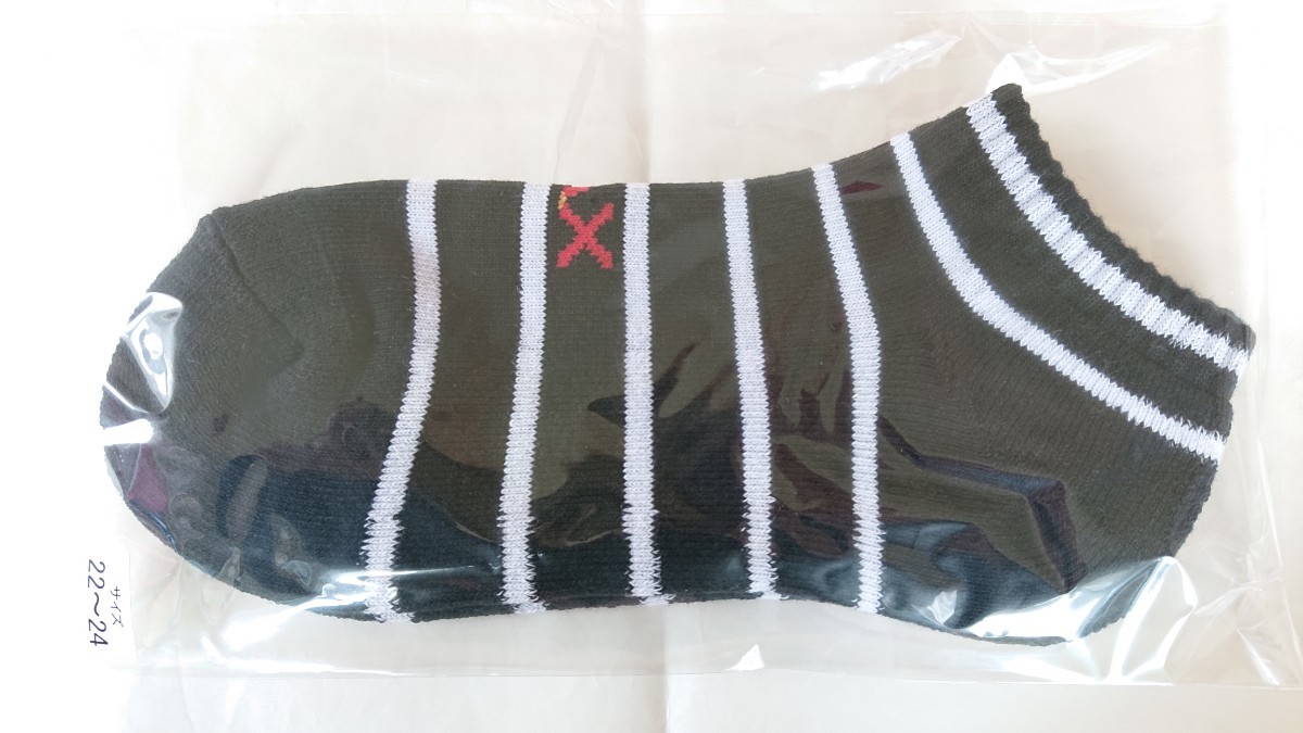 ★新品 ストライプ くるぶしソックス 靴下 socks 22-24拍卖