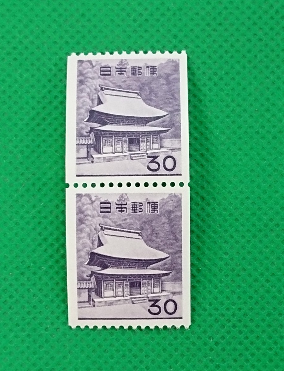 円覚寺舎利殿/コイル切手/2枚/30円/最高品質/極上美品/第2次円単位コイル/裏糊良好/ヒンジ無し/シミ無/シワ無/普通切手/昭和切手/No.489拍卖