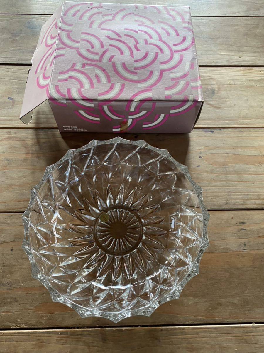 【送料無料】昭和レトロ HOYA ガラス皿 保谷硝子 HOYA硝子 未使用品 大皿拍卖