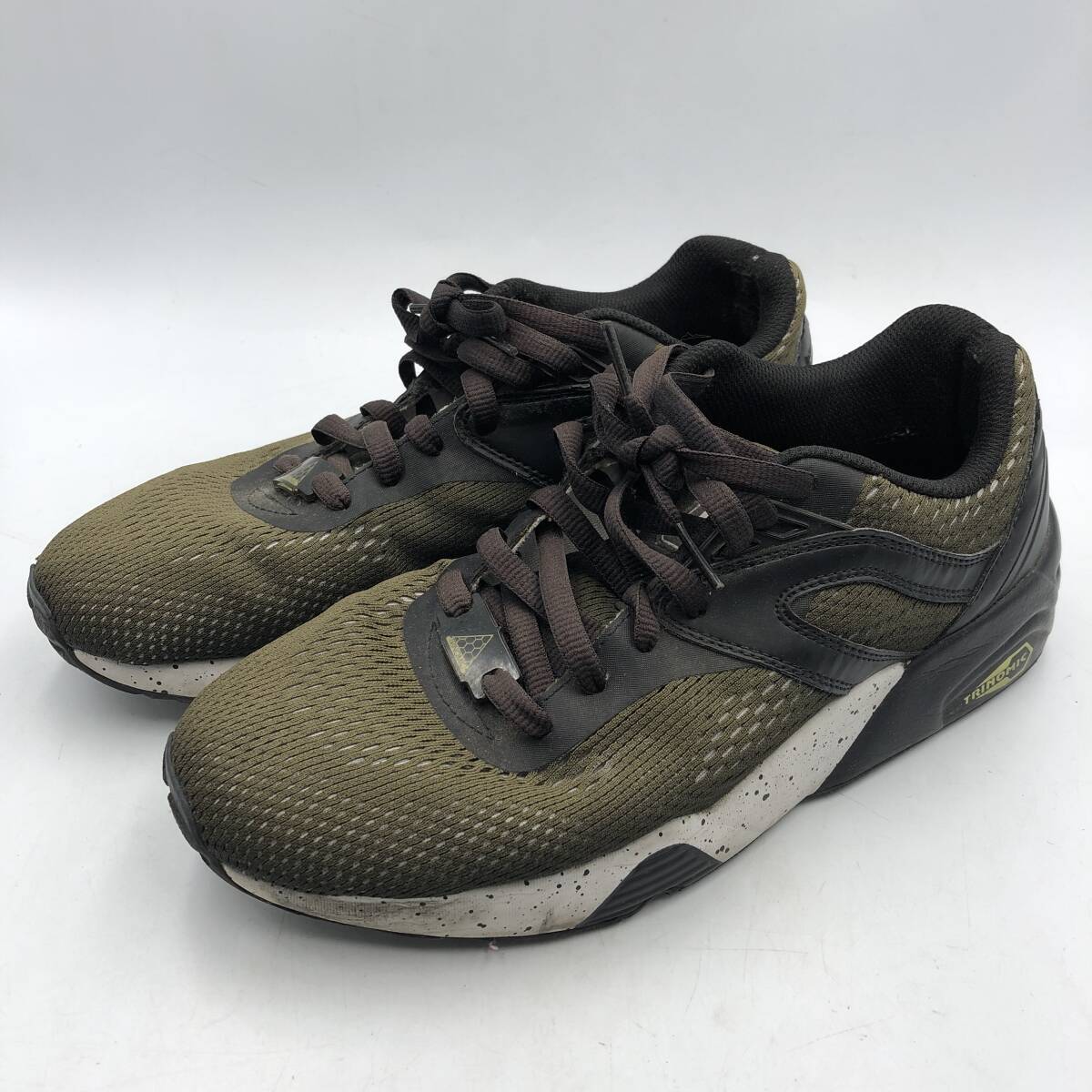 中古 PUMA TRINOMIC プーマ 26cm スニーカー シューズ 靴 メンズ カーキ拍卖