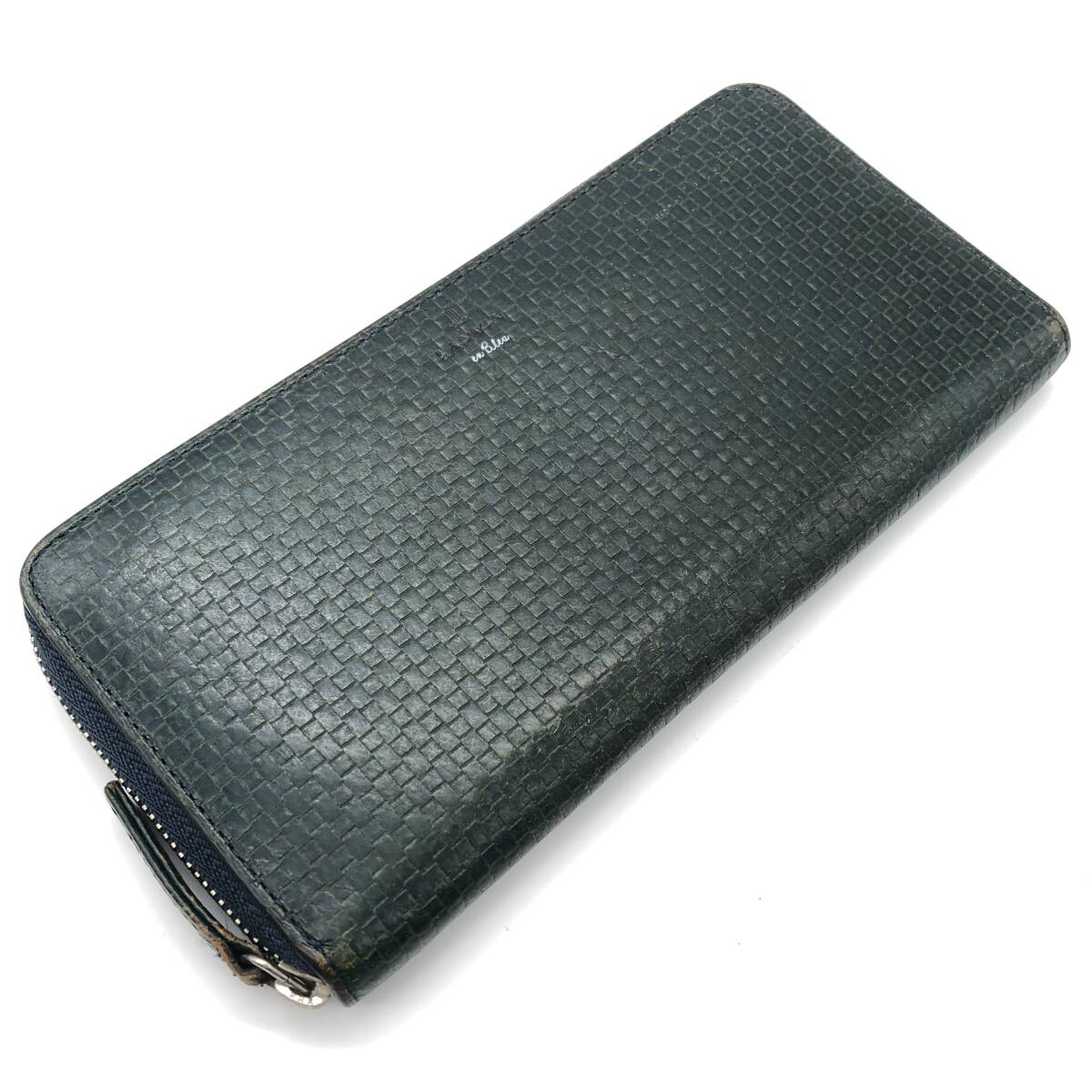 【LANVIN】ランバン 長財布 レザー グリーン系 ブルー レディース 中古 サイフ拍卖