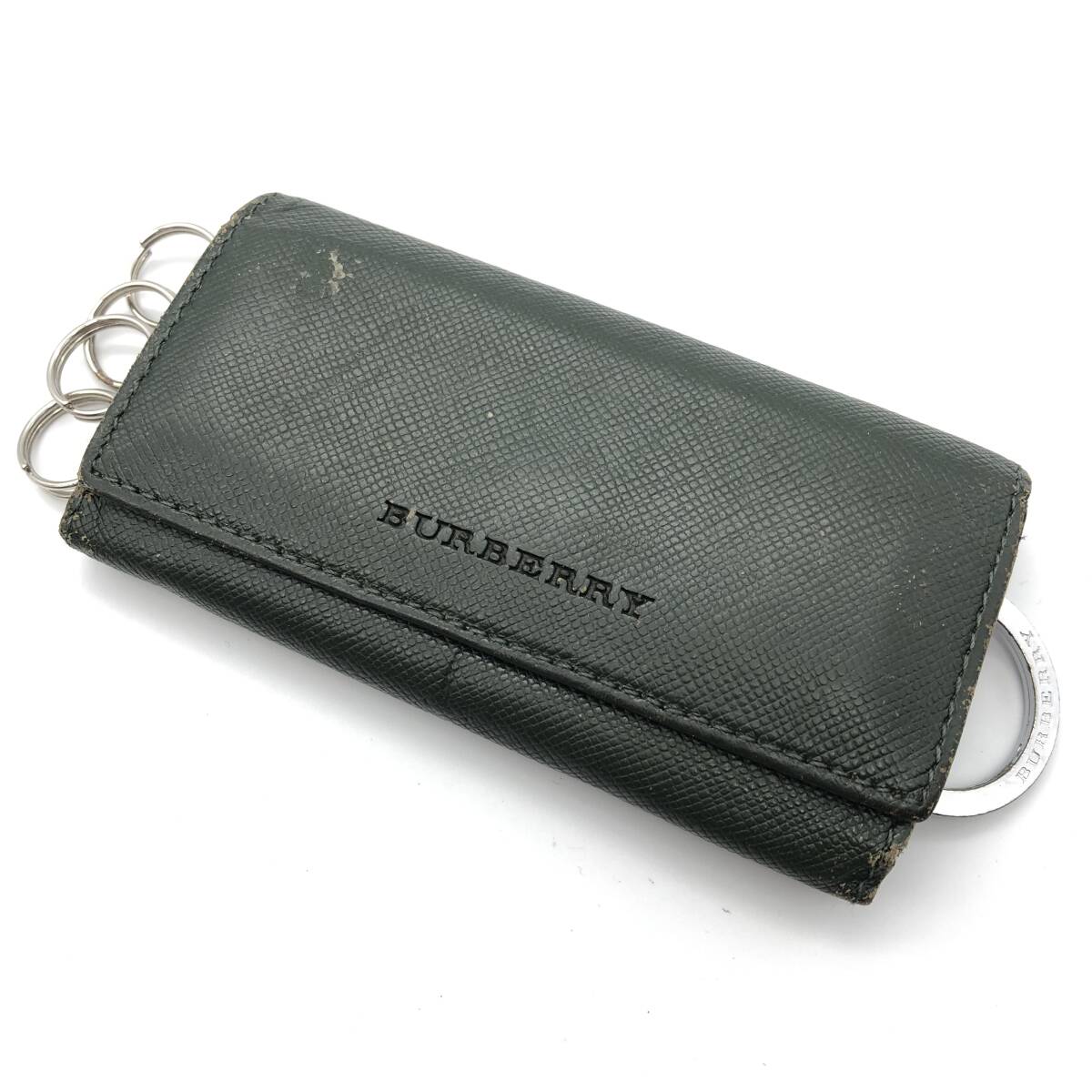 【BURBERRY】バーバリー キーケース レザー グリーン チェック レディース メンズ拍卖