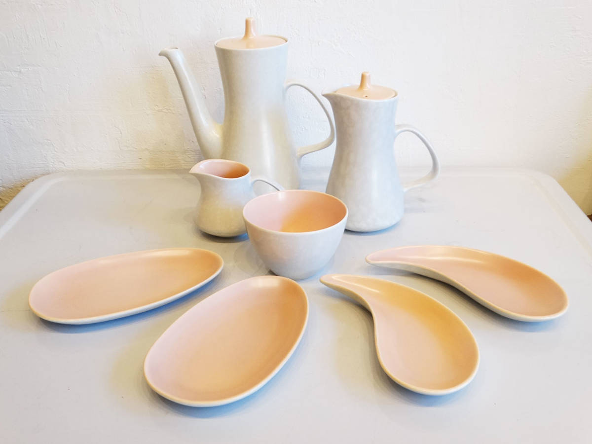 ★英国 / Poole Pottery / プールポタリー / ポット / ティーポット / シュガーボウル / ミルクジャグ / ティーセット / プレート拍卖