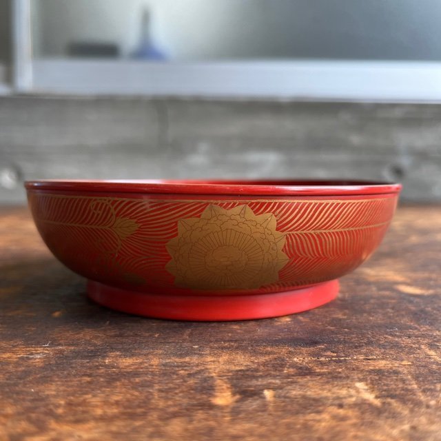 旧家蔵出し お碗 汁椀 小鉢 朱色 鶴 龍 大正ロマン 昭和レトロ 江戸明治 古民具 古道具 アンティーク ③ 現状品 digjunkmarket拍卖