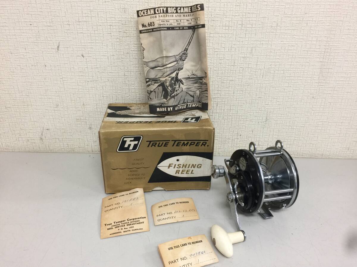 TRUE TEMPER OCEAN CITY No.603 海船用 ベイトリール 未使用 箱 取説付き ヴィンテージ C3.7 603拍卖