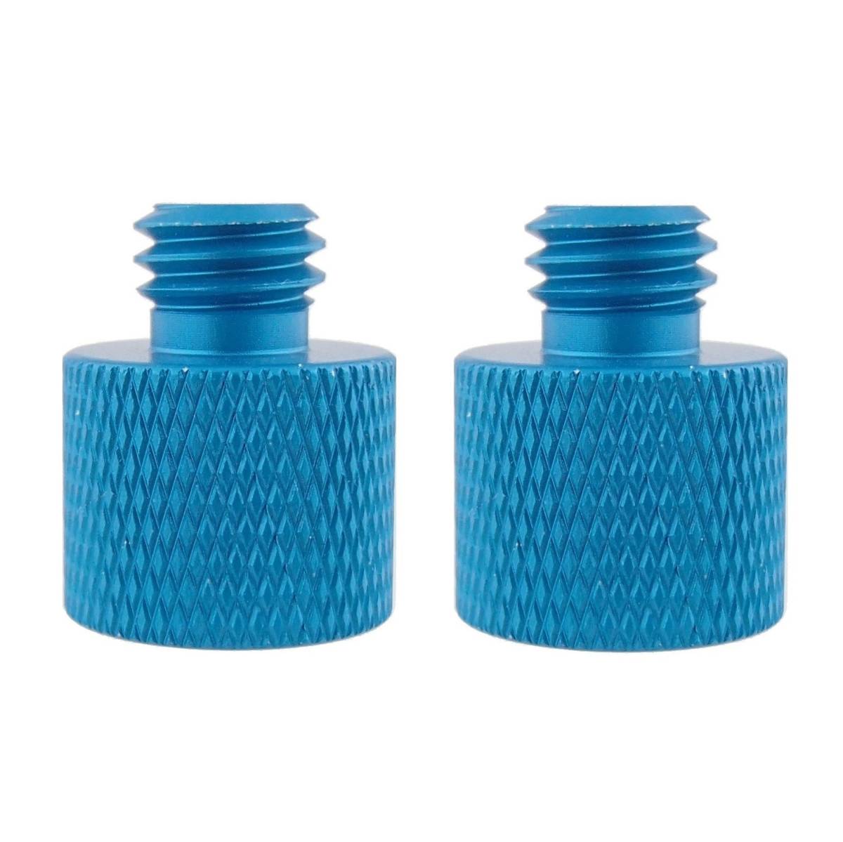 (2個セット・ブルー)カメラネジ変換アダプター 3/8オスー1/4メス 変換ネジ拍卖