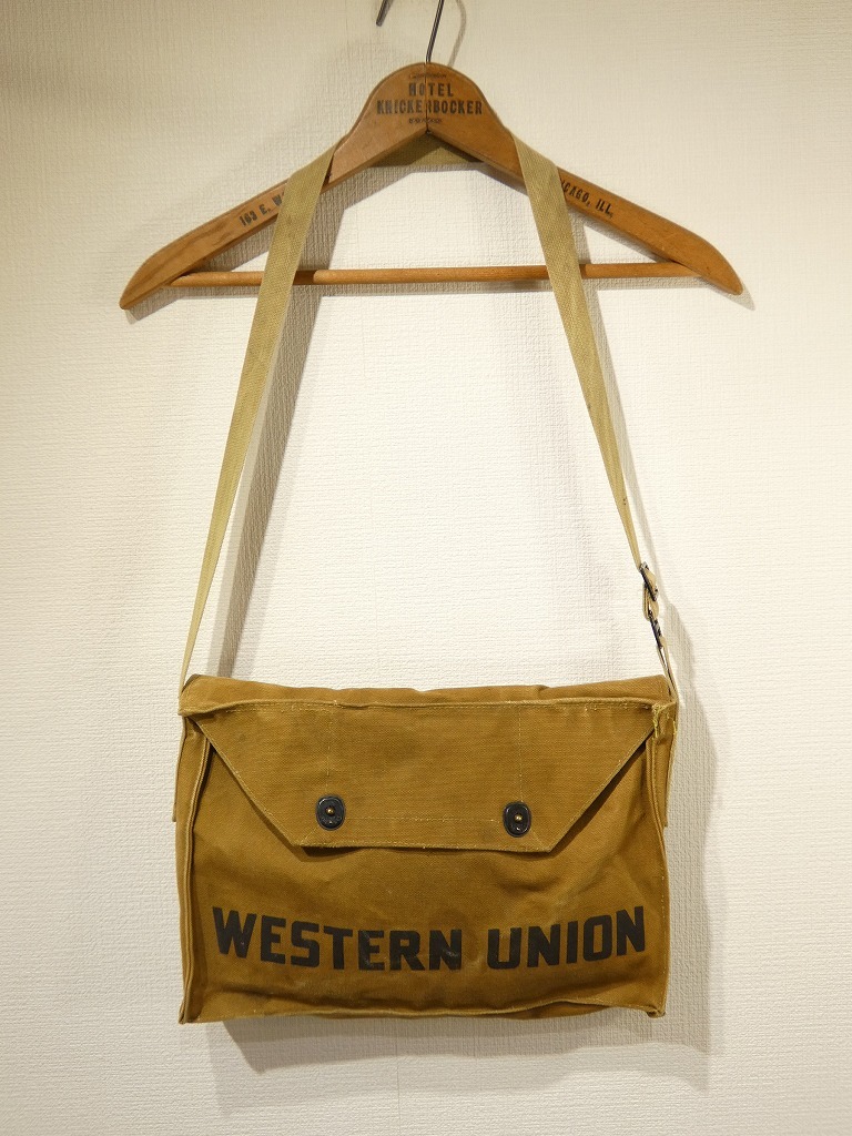 レア コレクタブル 20s 30s 1920s 1930s ビンテージ WESTERN UNION キャンバス メッセンジャー バッグ スモールサイズ 40s 10s BELL SYSTEM拍卖
