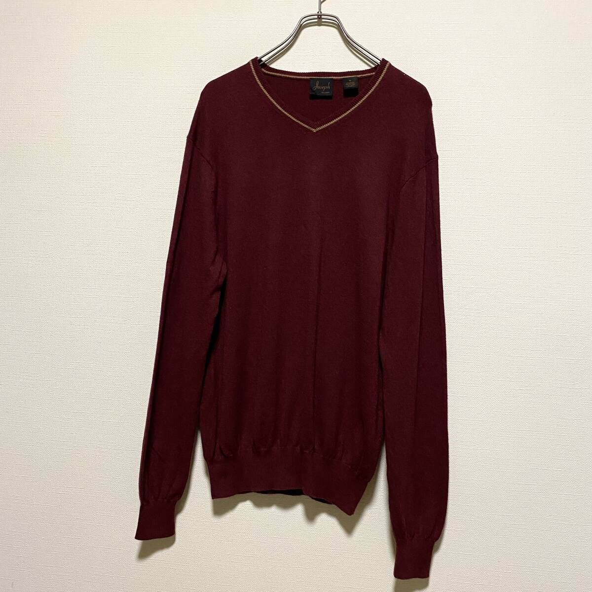 アメリカ古着 ニット セーター Vネック 無地 カシミヤ混 Mサイズ ヴィンテージ 【P875】拍卖