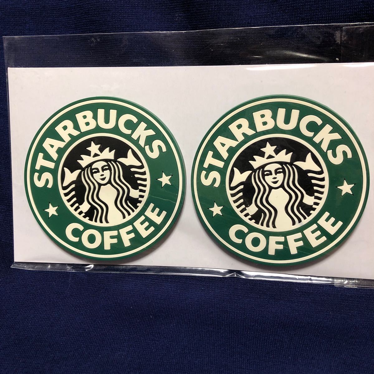 激レア希少品 STARBUCKS スターバックス 旧ロゴ ラバーコースター 2枚セット拍卖