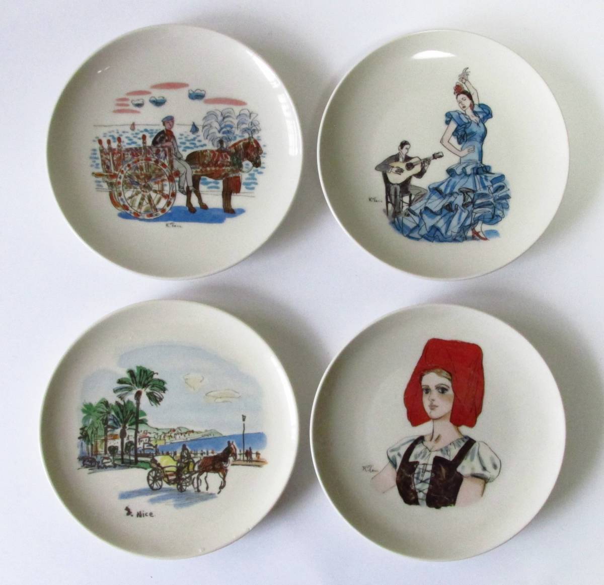 ○清雅○ ニュートーキョー絵皿 田村孝之介 4枚まとめて拍卖