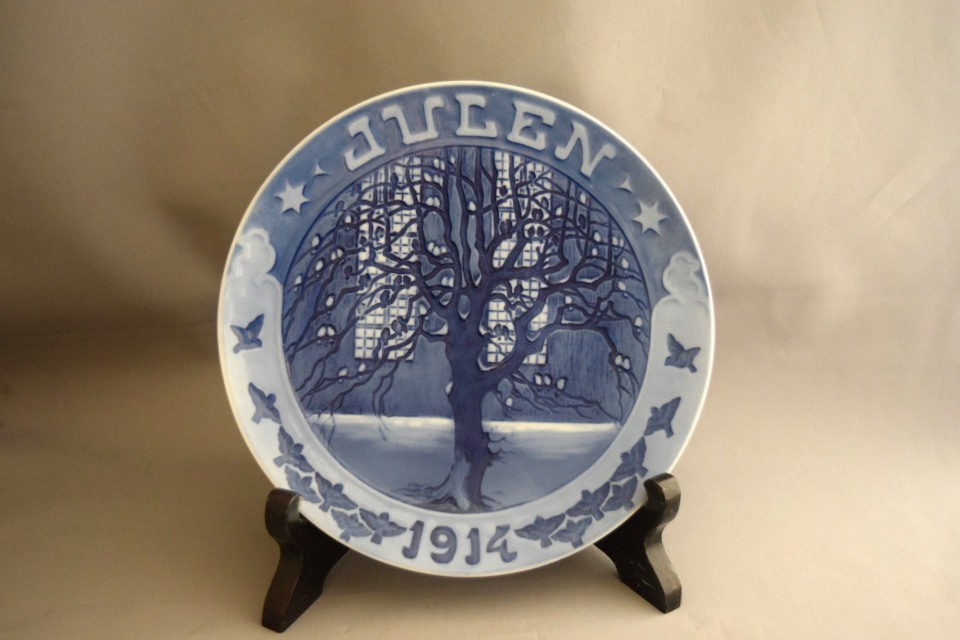 ◎希少品 ROYAL COPENHAGEN ロイヤルコペンハーゲン イヤープレート 1914年版 西洋アンティーク 大正3年◎拍卖