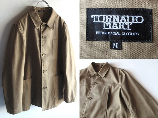未使用 美品 TORNADO MART トルネードマート ストレッチツイル カバーオール ワークジャケット コート M ベージュ Y2K 00s ネオビンテージ拍卖