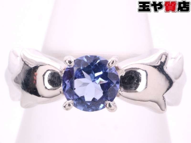 クリスチャンディオール 美品 タンザナイト0.40ct フラワー リング 11号 pt950 プラチナ拍卖