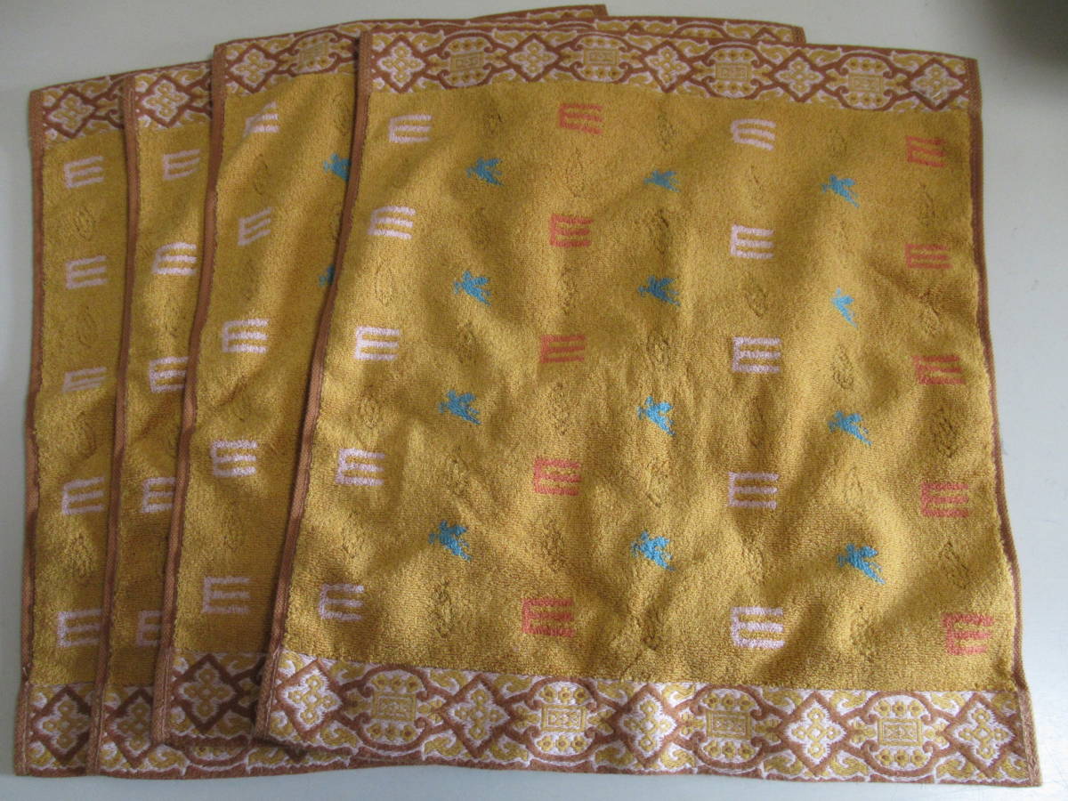 R6 02★ETRO/エトロ ウォッシュタオル/タオルハンカチ 4枚セット 35×40cm拍卖