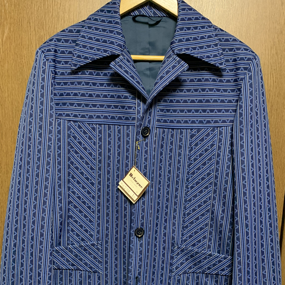 M Belmyar|日本製 ヴィンテージ レトロジャケット未使用 デッドストック ポリエステル100% 拍卖