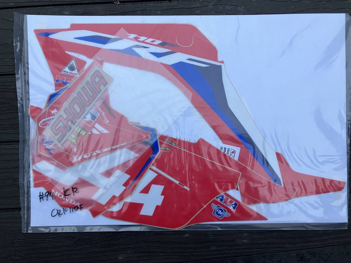 新品 USA製 Throttle Jockey ホンダ CRF110F インジェクション車用 94 ケン・ロクスンHRCレプリカ フルグラフィックデカールセット拍卖