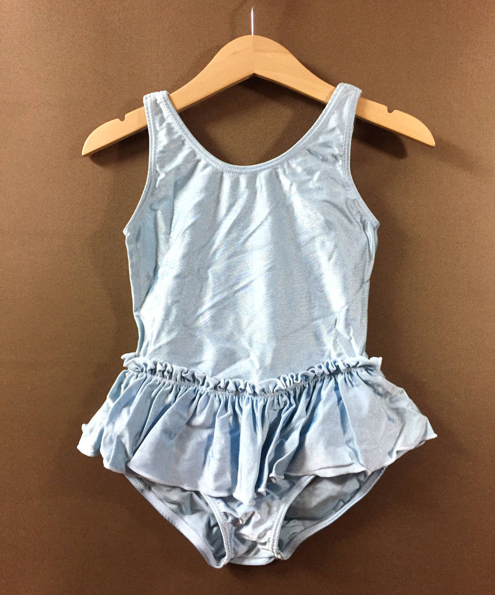 a■美品 子供用 サンシルビア バレエ用 光沢スカート付きノースリーブレオタード GS/可拍卖