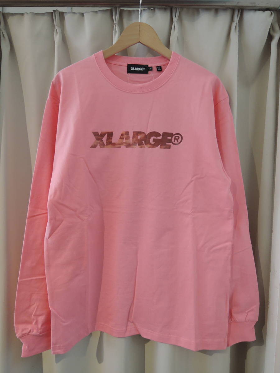 X-LARGE エクストララージ XLARGE L/S TEE SUNSET STANDARD LOGO ピンク M 最新人気品 最終値下げしました!送料込拍卖