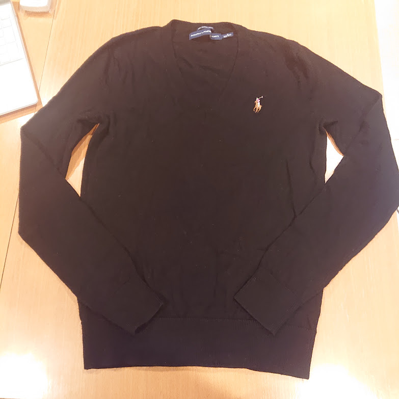 RALPH LAUREN SPORTS 長袖ワンポイントロゴVネックセーター150サイズ(M)拍卖