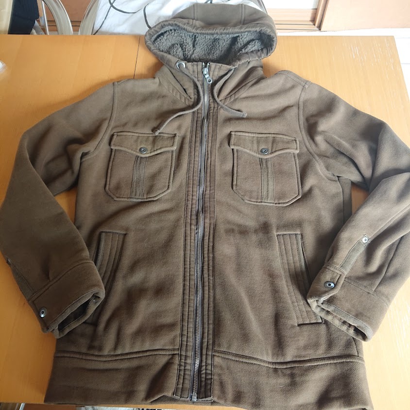 TOP VALU COLLECTION フルジップパーカ裏ボアブルゾン カーキM拍卖