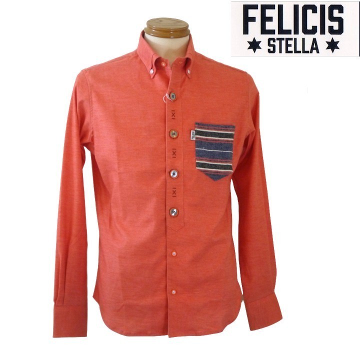 【秋冬SALE】フェリス ステラ/FELICIS STELLA 切り替えシャツ 706-オレンジ 48/Lサイズ拍卖