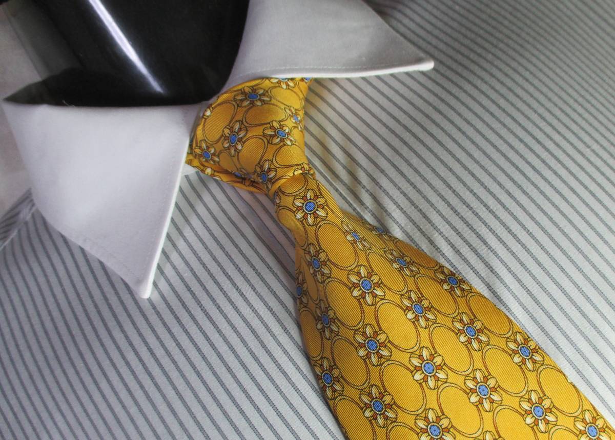 ◇ビューフォート BEAUFORT タイラックTie Rack ◇ネクタイ◇中古品◇花の柄◇黄色系◇第31弾ブランドがいっぱい◇31-91◇拍卖