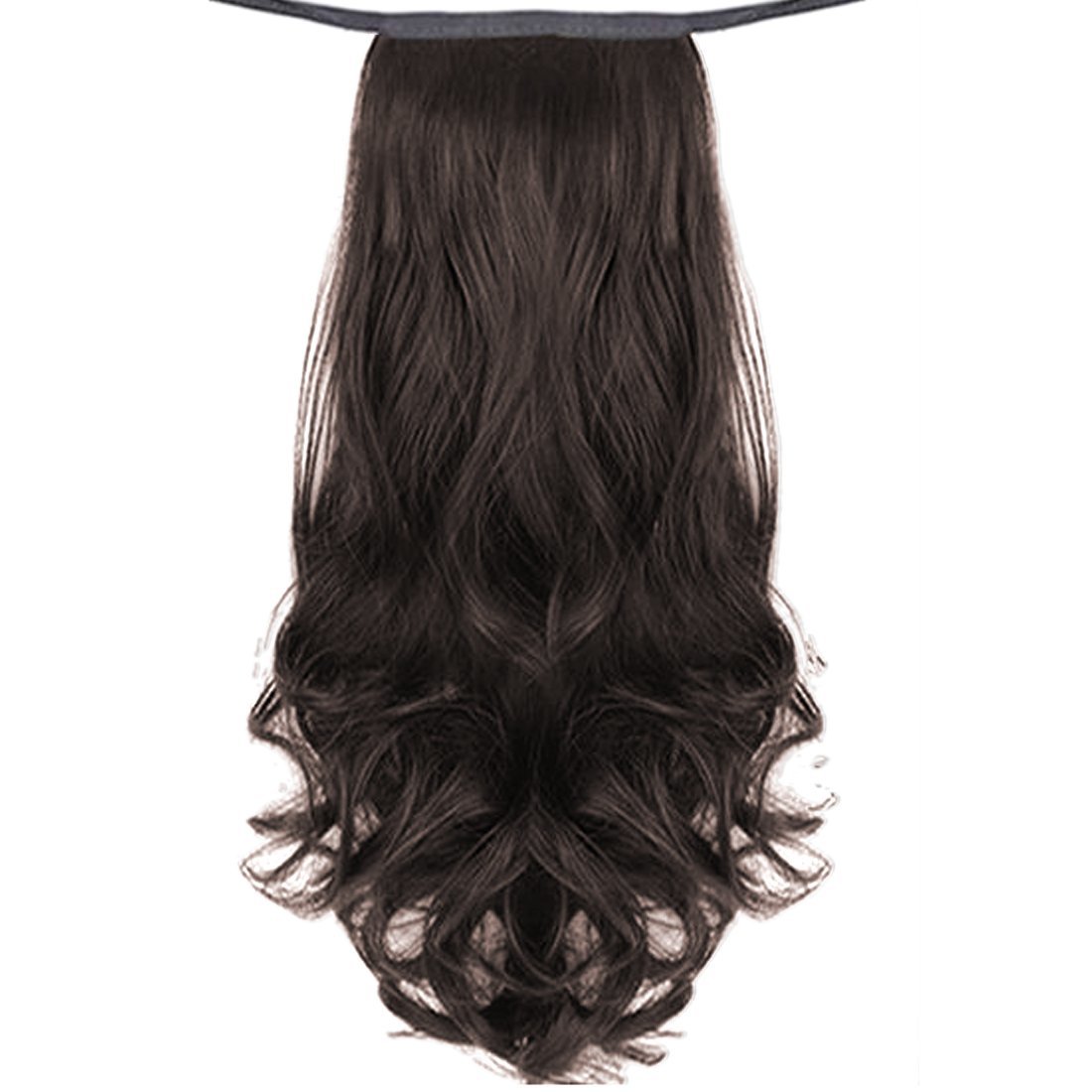 ポニーテールウィッグ ウィッグ ポニーテール 女性 ロング ポニーテールウィッグ カーリーヘア 55cm ダークブラウン拍卖