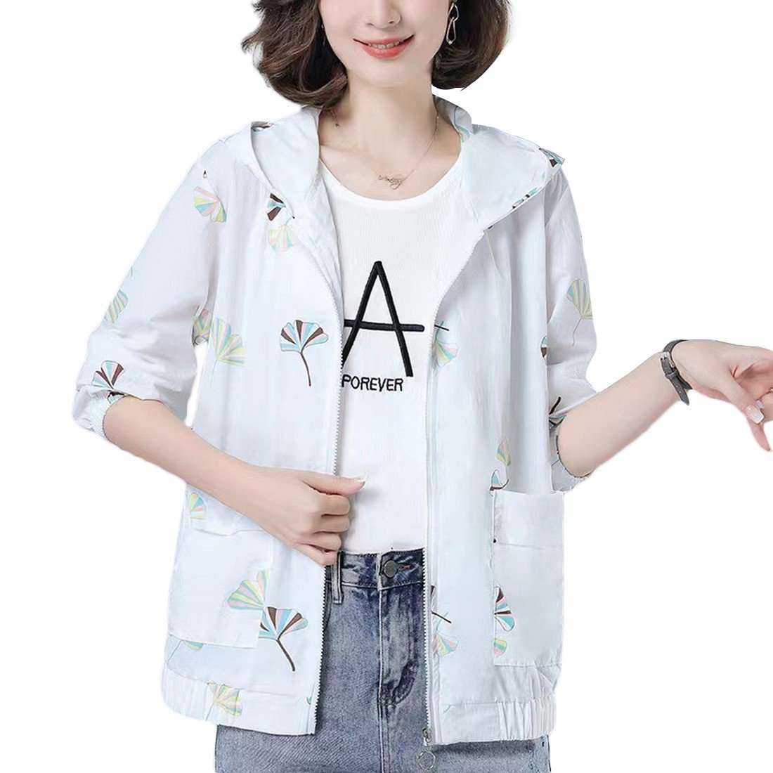 パーカー レディース サマーアウター 日焼け対策 冷房対策 フード付き レディース夏服 XL拍卖