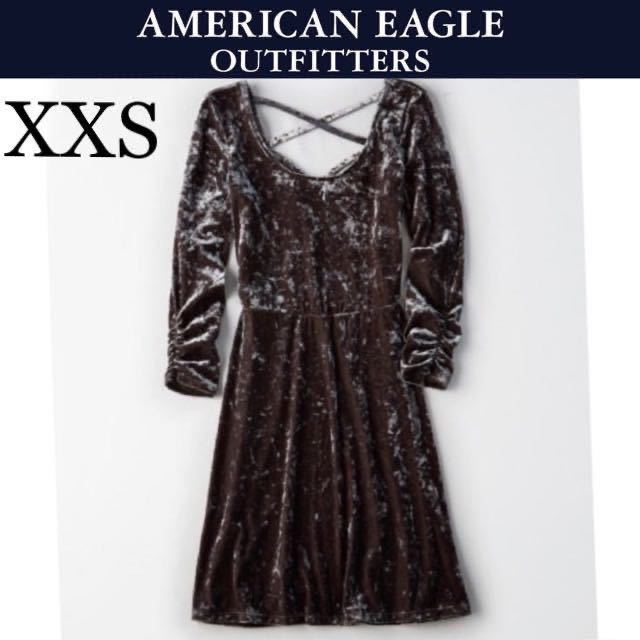 新品タグ付き☆American Eagle クラッシュベロアワンピース XXS アメリカンイーグル拍卖