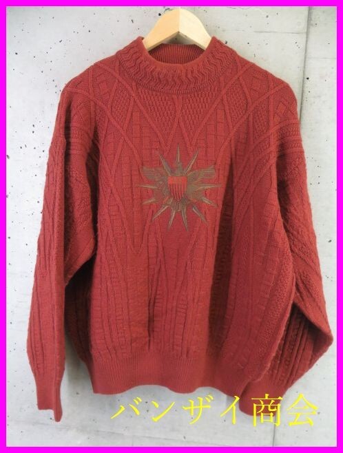 023c21◆良品です◆アラン編み◆ARAMIS アラミス ウールニットセーター M/フィッシャーマン/ケーブル編み/ジャケット/ゴルフ/シャツ拍卖