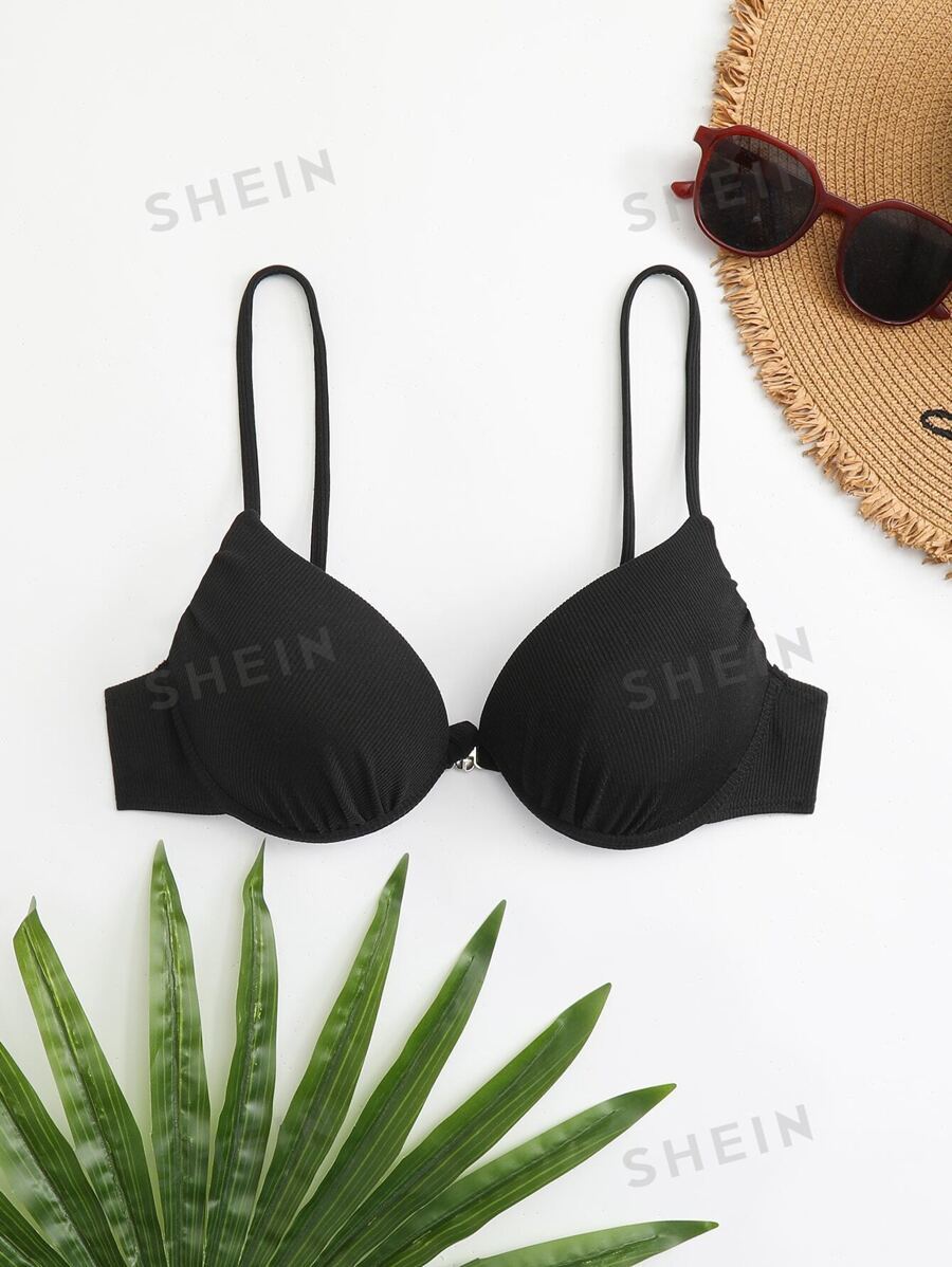 レディース 水着 トップス 無地柄 アンダーワイヤー ビキニトップス拍卖