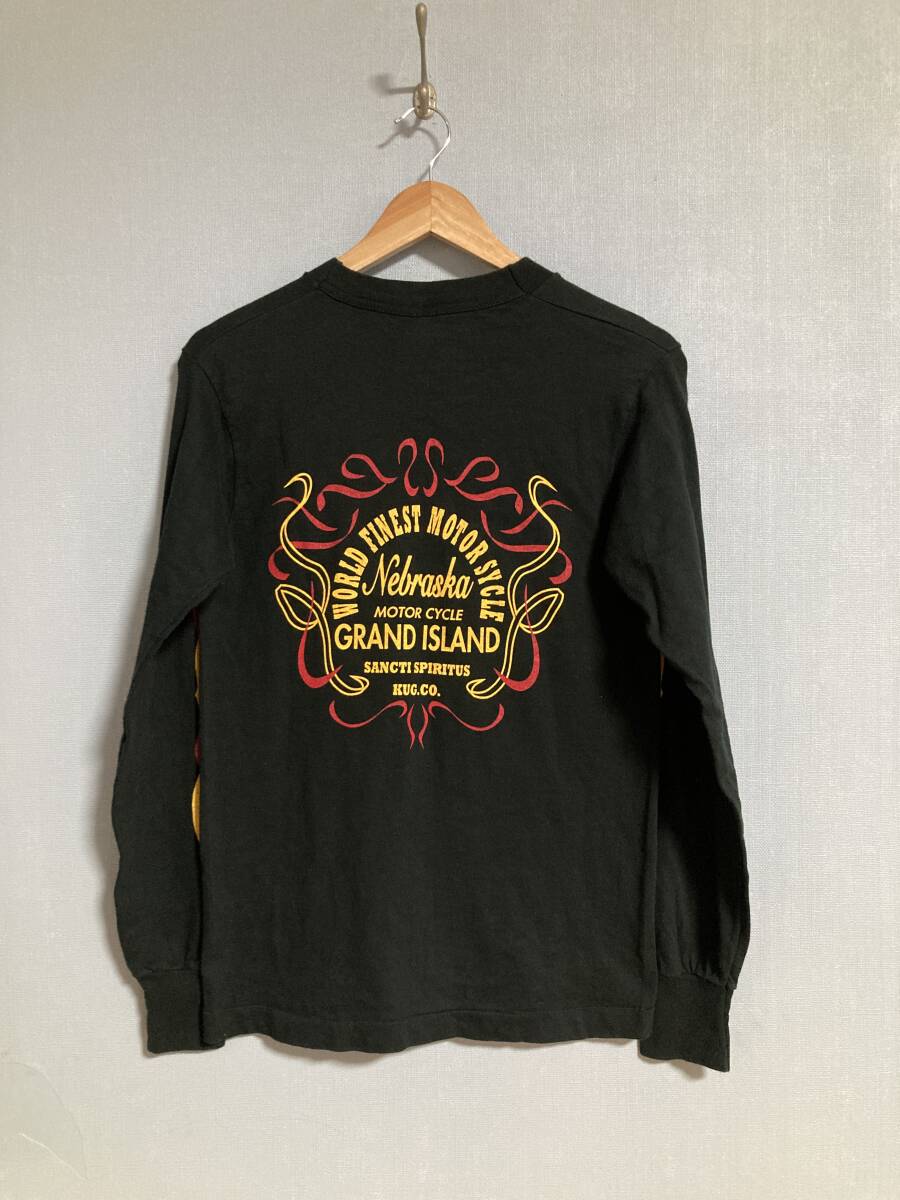 ★90s ビンテージ Nebraska MOTOR CYCLE ネブラスカ モーターサイクル 長袖Tシャツ USA製 S 裾シングル 袖プリント ロンT バイク バイカー拍卖