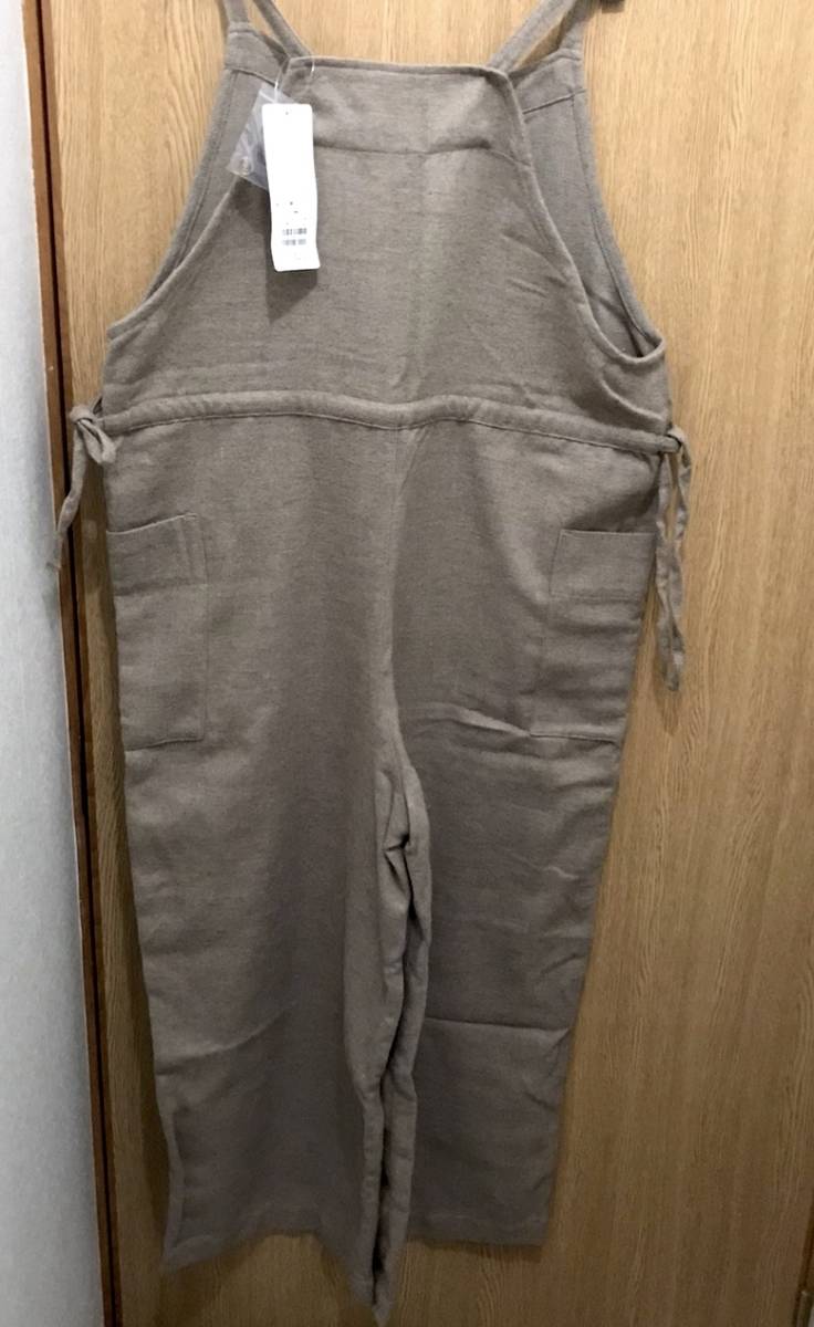 特価 新品 タグ付き サマンサモスモス SM2  脇リボンサロペット  ベージュ フリーサイズ拍卖