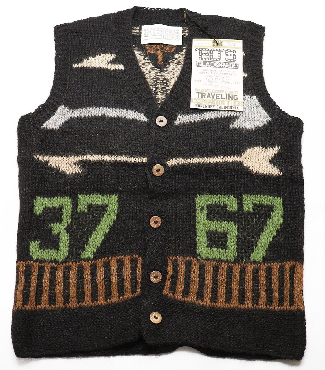 Bo's Glad Rags (ボーズグラッドラグス) 1960s 'Bo's Vest “Monterey 37-67” ニットベスト K17-03BB 未使用品 S / バーンストーマーズ拍卖