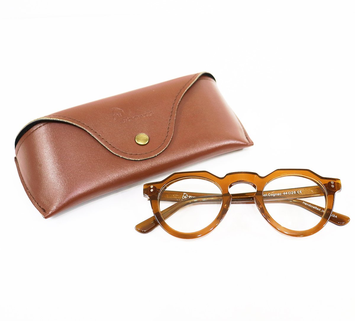 Old Focals (オールドフォーカルズ) Bootlegger / ブートレガー オールハンドメイド メガネフレーム 44□25 未使用品 Cognac / アイウェア拍卖