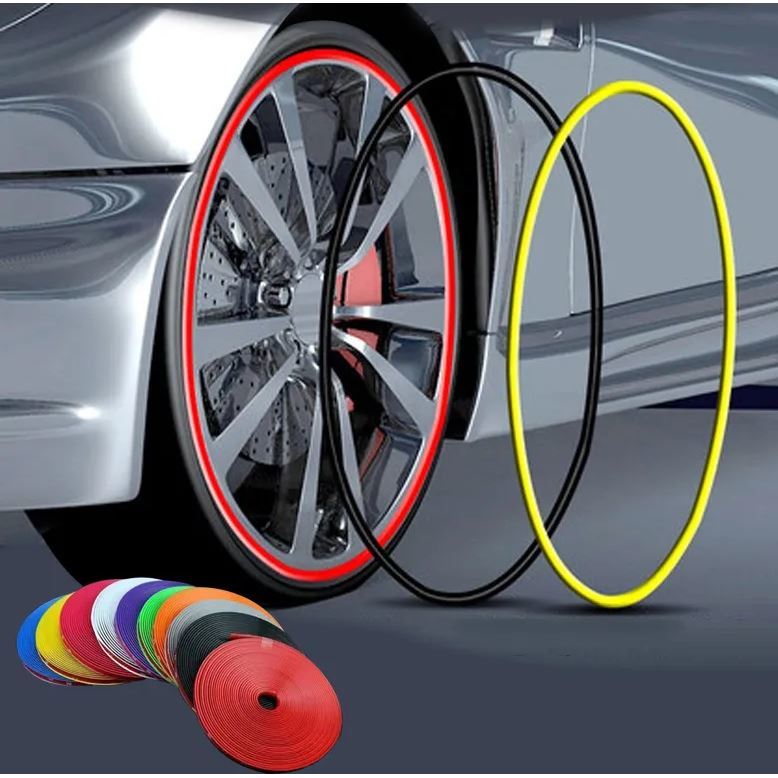 【9カラーより】ユニバーサルカーリム保護ストリップ,ホイールエッジ保護,ステッカー,カバー,車のスタイリング,8m,拍卖