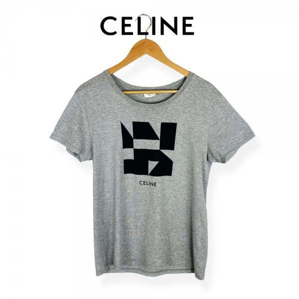 ★激レア美品★ CELINE セリーヌ Geometric Print Tee GRY by Hedi Slimane エディ・スリマン ジオメトリックプリントTシャツ イタリア製拍卖