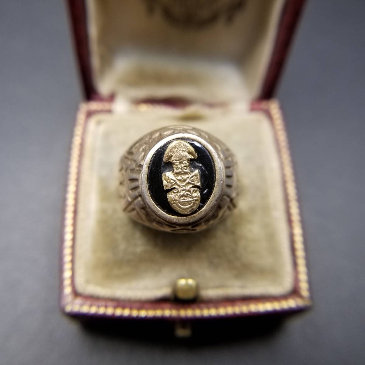 古代文明 文字モチーフ ヴィンテージ シグネット オニキス オーバル 925 シルバー リング 銀 指輪 彫刻 レリーフ Y13-V拍卖