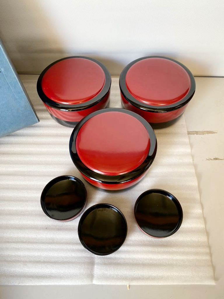 合成漆器 寿司桶 菓子皿 小皿付【未使用】拍卖