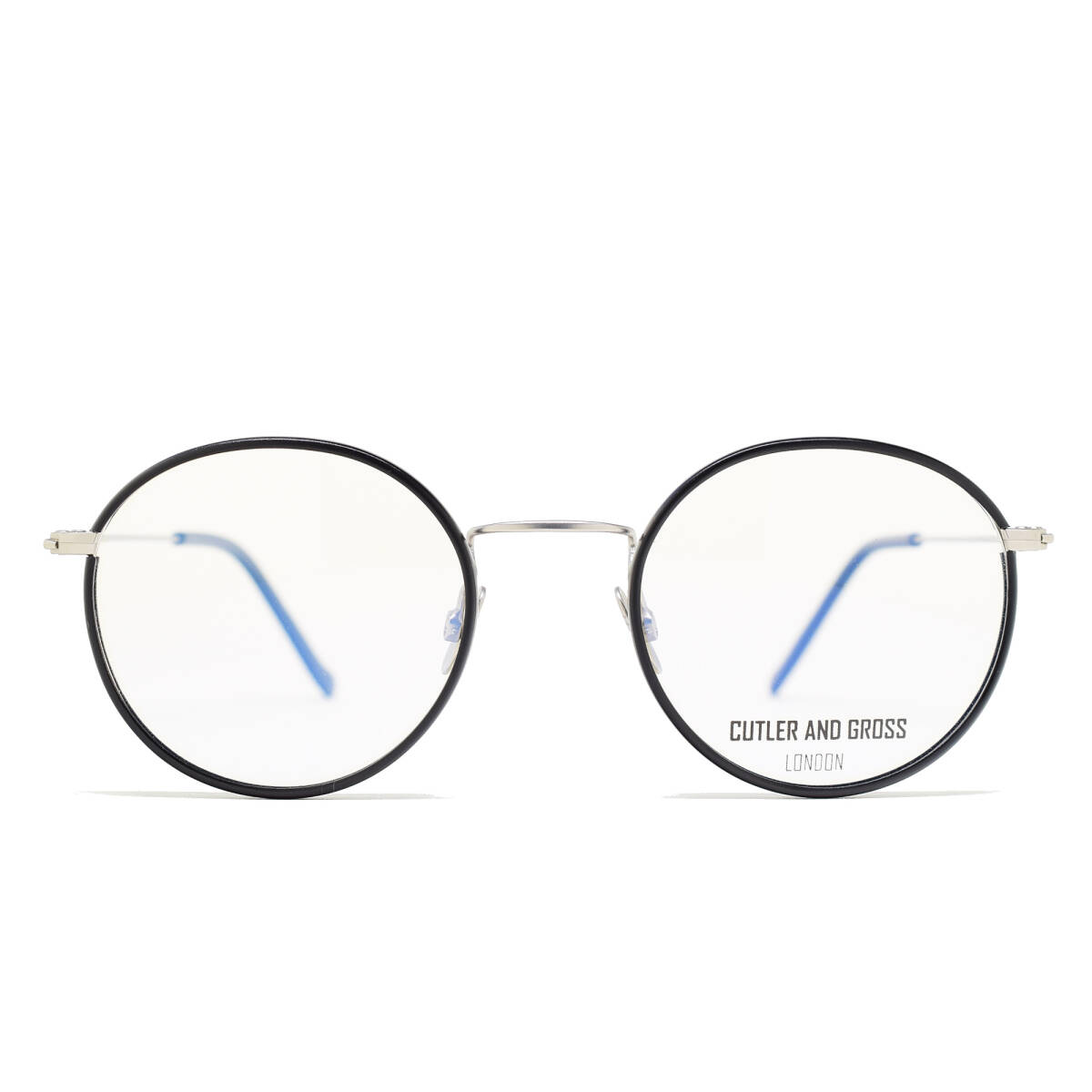 未使用品 CUTLER AND GROSS M:1317 C:01 48-20 ラウンド パント メガネ サングラス フレーム カトラーアンドグロス Mブラック/Mシルバー拍卖